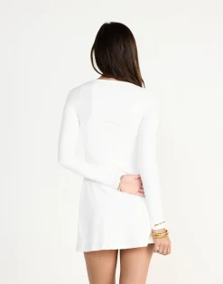 Addie Long Sleeve Mini Dress (White)*CHARCOAL CLOTHING Discount