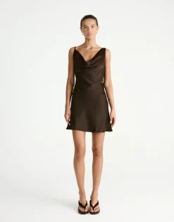 Adley Mini Dress (Chocolate)*CHARCOAL Outlet