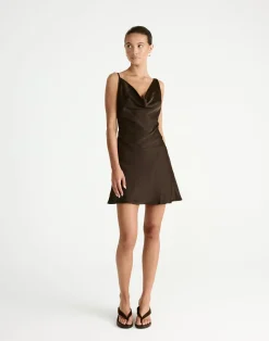 Adley Mini Dress (Chocolate)*CHARCOAL Outlet