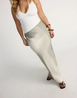 Adrina Maxi Skirt (Sage)*CHARCOAL New