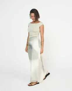 Adrina Maxi Skirt (Sage)*CHARCOAL New