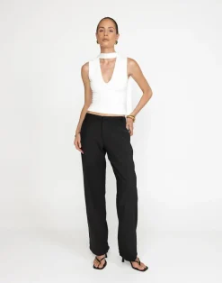 Agatha Top (White)*CHARCOAL Hot