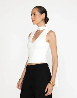 Agatha Top (White)*CHARCOAL Hot
