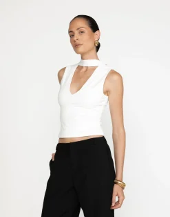 Agatha Top (White)*CHARCOAL Hot