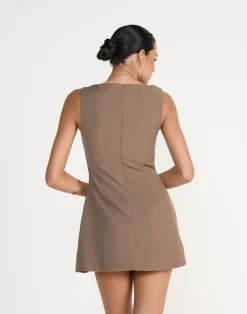 Aisling Mini Dress (Coffee)*CHARCOAL Clearance
