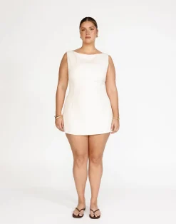 Aisling Mini Dress (Oat)*CHARCOAL Hot