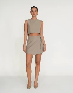 Alayna Mini Skirt (Dusty Sage)*CHARCOAL Sale
