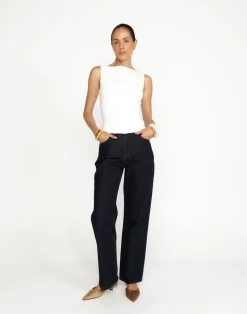 Alda Top (White)*CHARCOAL Clearance