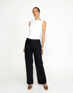 Alda Top (White)*CHARCOAL Clearance