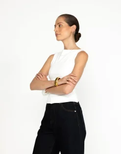Alda Top (White)*CHARCOAL Clearance
