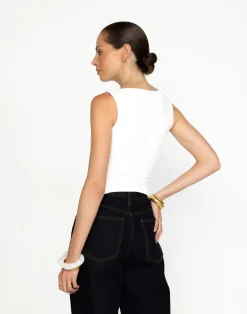 Alda Top (White)*CHARCOAL Clearance