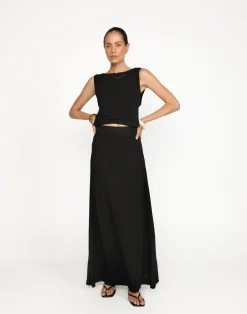 Aleah Maxi Skirt (Black)*CHARCOAL New