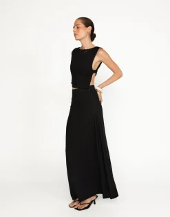 Aleah Maxi Skirt (Black)*CHARCOAL New