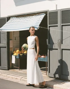 Aleah Maxi Skirt (White)*CHARCOAL New