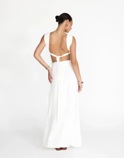 Aleah Maxi Skirt (White)*CHARCOAL New