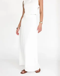 Aleah Maxi Skirt (White)*CHARCOAL New