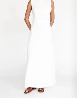 Aleah Maxi Skirt (White)*CHARCOAL Sale