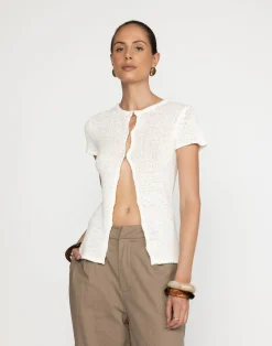 Aleyna Top (White)*CHARCOAL Sale