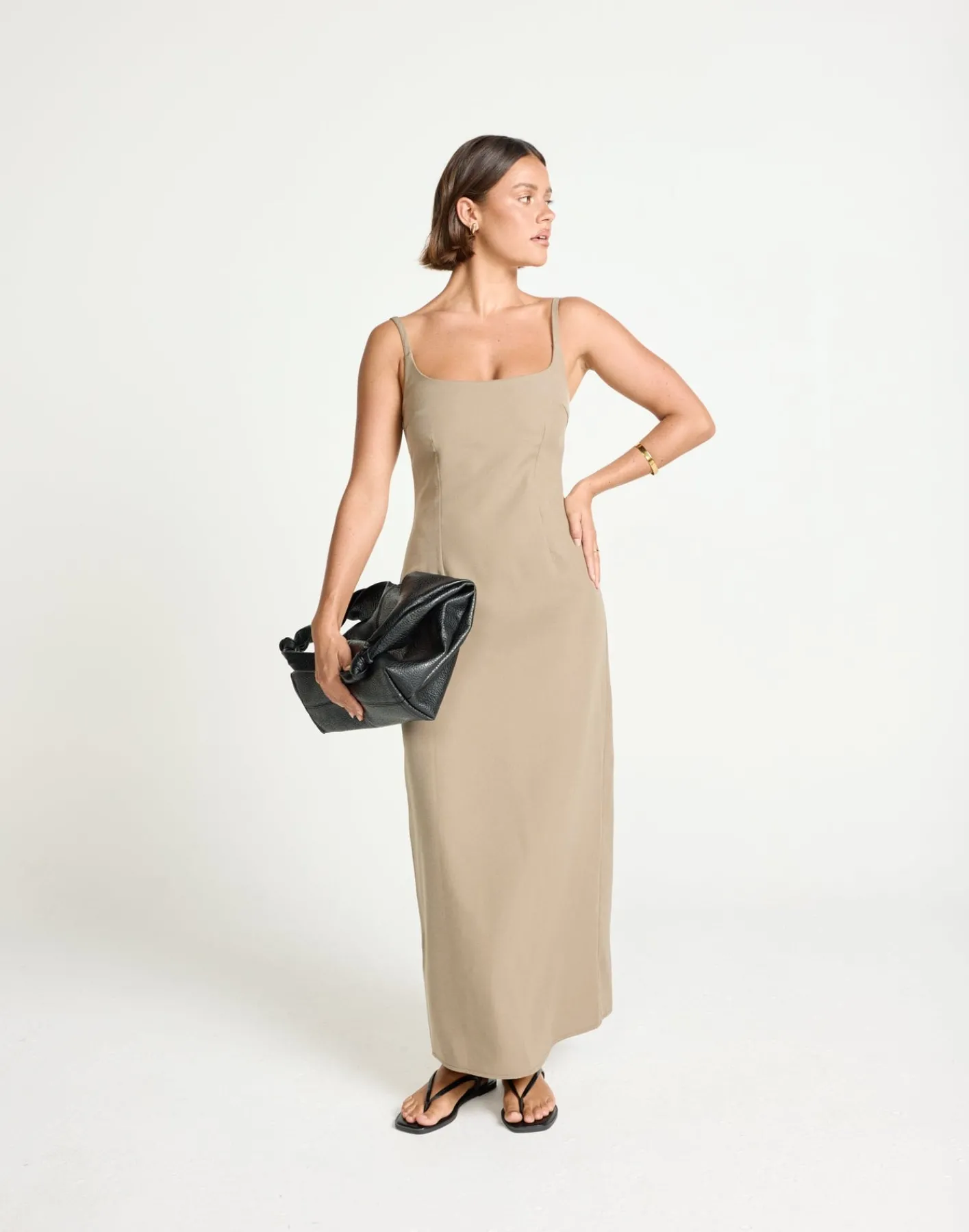 Alistair Maxi Dress (Stone)*CHARCOAL Clearance