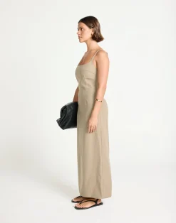 Alistair Maxi Dress (Stone)*CHARCOAL Clearance