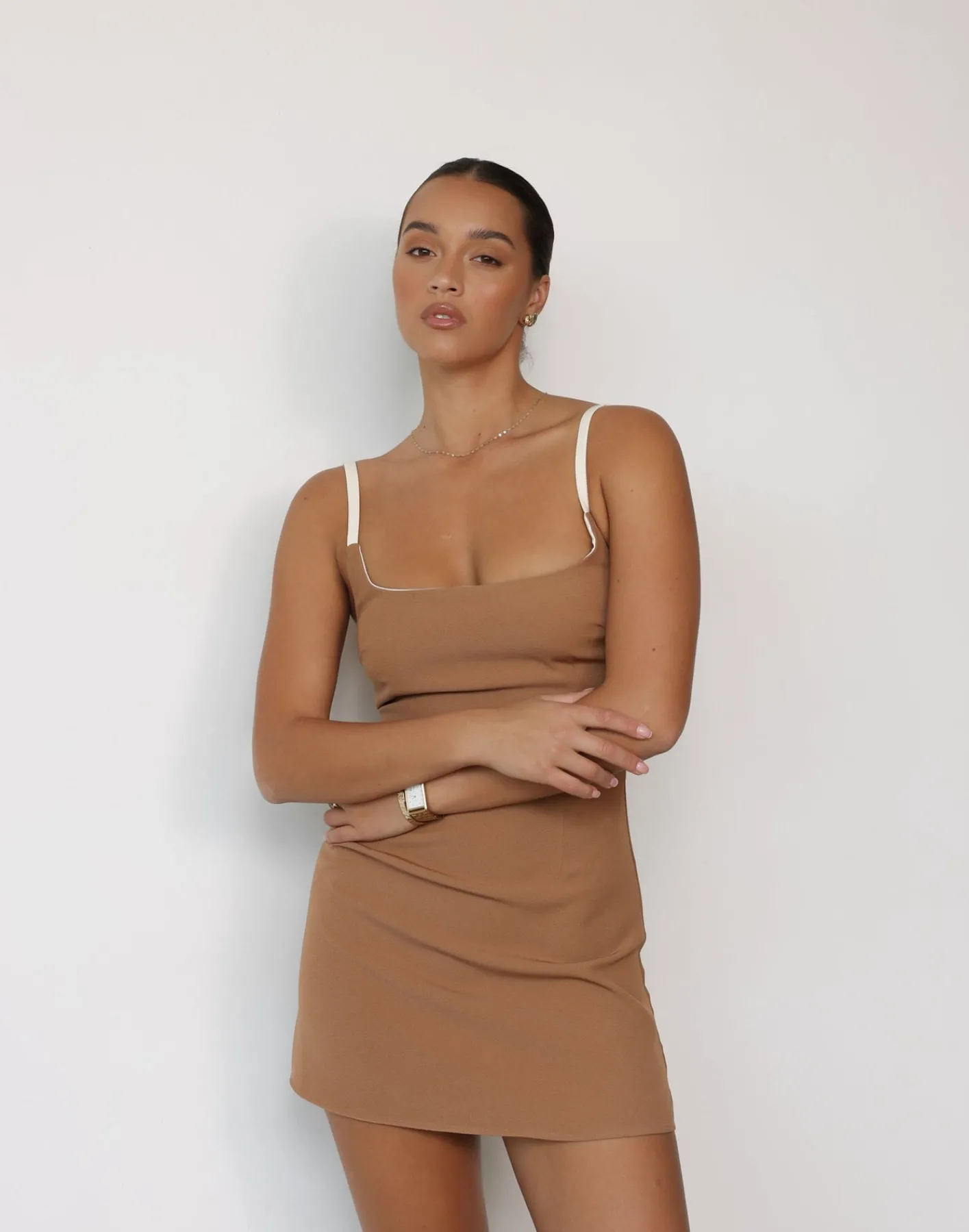 Alistair Mini Dress (Biscuit)*CHARCOAL Discount