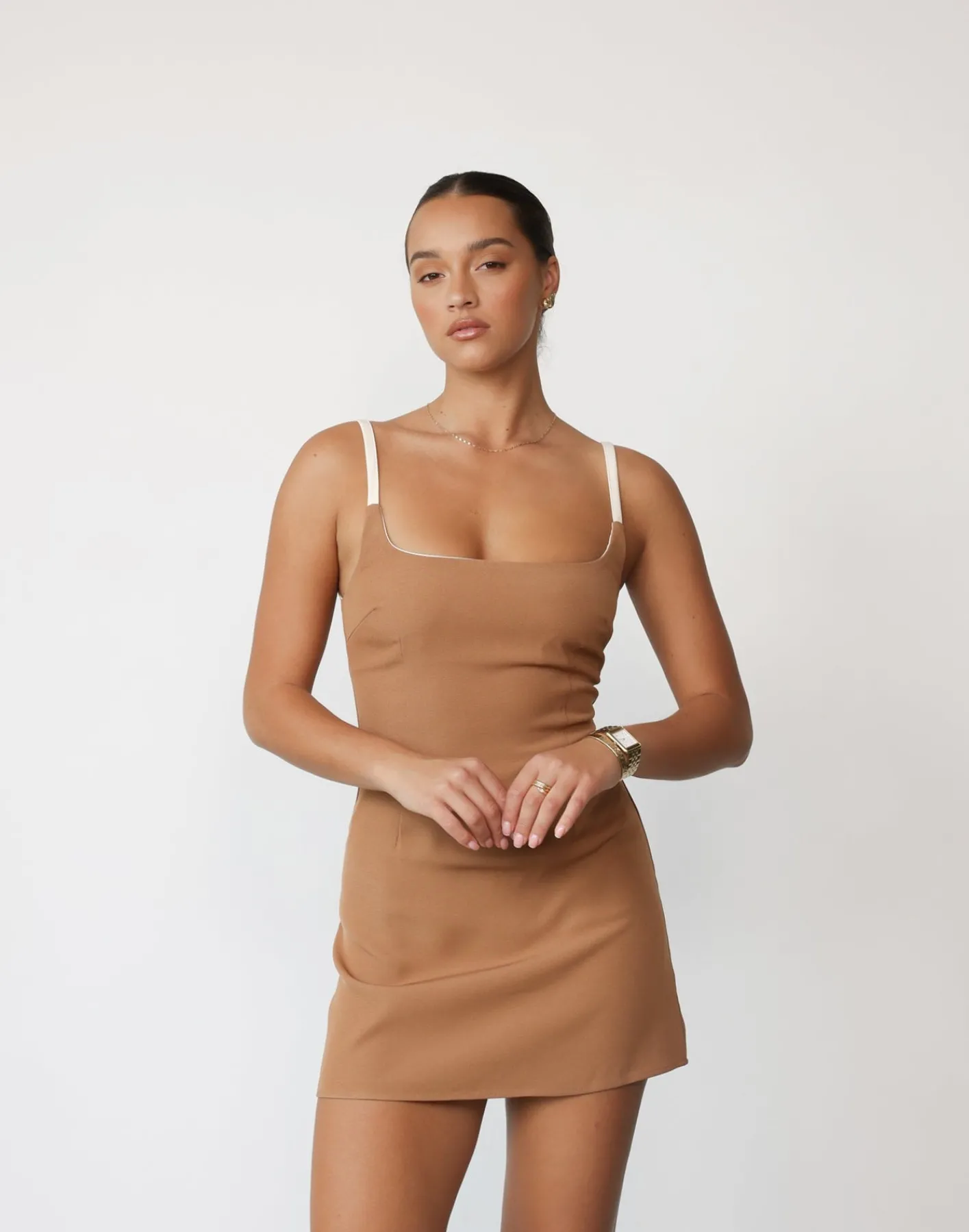 Alistair Mini Dress (Biscuit)*CHARCOAL Discount