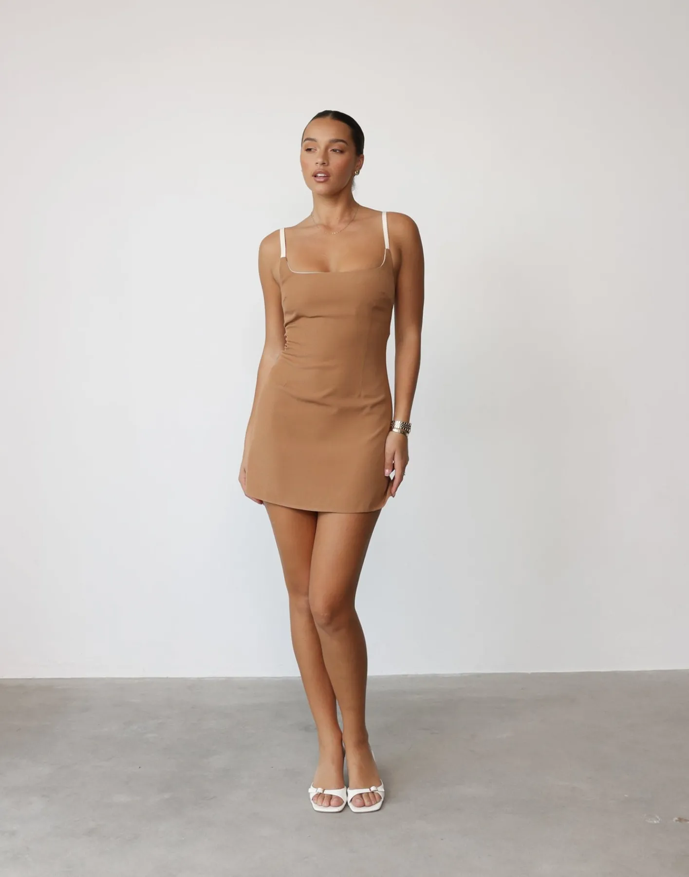 Alistair Mini Dress (Biscuit)*CHARCOAL Discount
