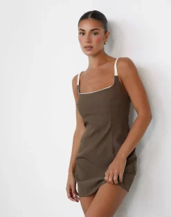 Alistair Mini Dress (Coffee)*CHARCOAL Hot