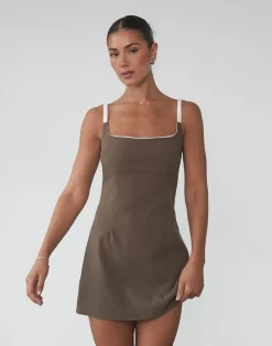 Alistair Mini Dress (Coffee)*CHARCOAL Hot