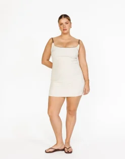 Alistair Mini Dress (Oat)*CHARCOAL Clearance