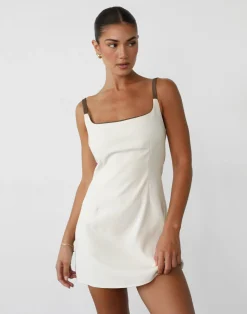 Alistair Mini Dress (Oat)*CHARCOAL Clearance