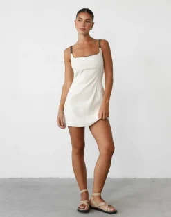 Alistair Mini Dress (Oat)*CHARCOAL Clearance