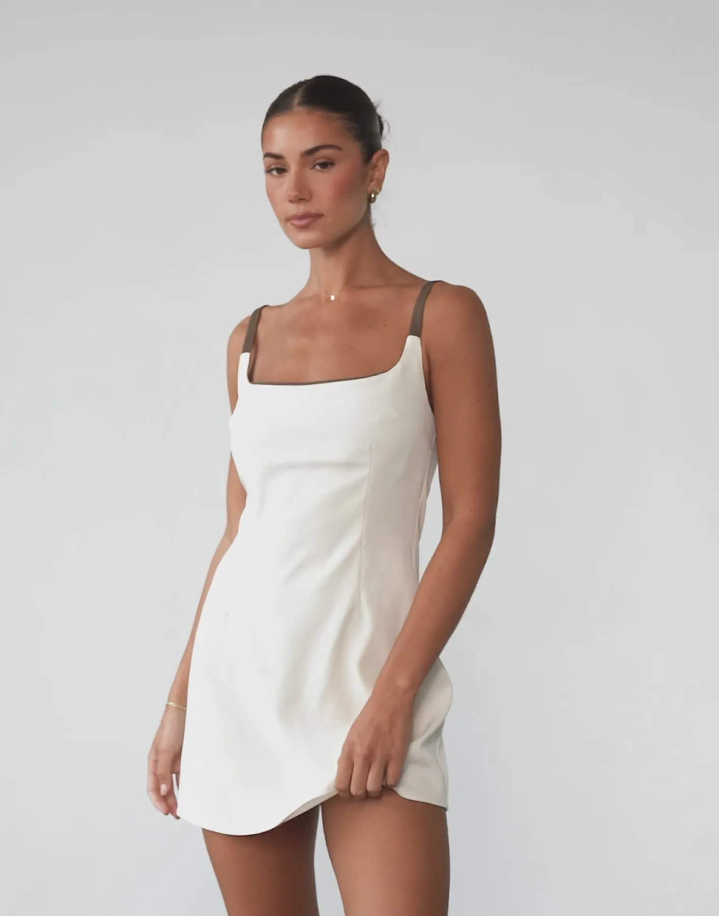 Alistair Mini Dress (Oat)*CHARCOAL Clearance