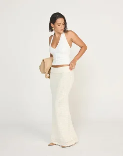 Amani Maxi Skirt (Off White)*CHARCOAL Clearance