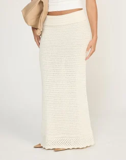 Amani Maxi Skirt (Off White)*CHARCOAL Clearance