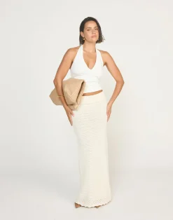 Amani Maxi Skirt (Off White)*CHARCOAL Clearance