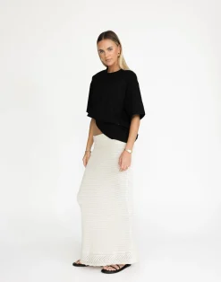 Amani Maxi Skirt (Off White)*CHARCOAL Clearance