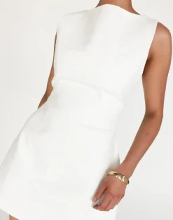 Anders Mini Dress (Textured White)*CHARCOAL Clearance