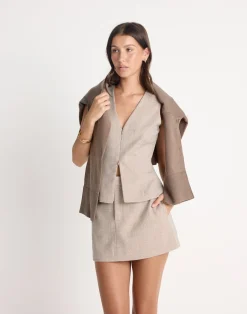 Andie Mini Skirt (Stone)*CHARCOAL CLOTHING Outlet