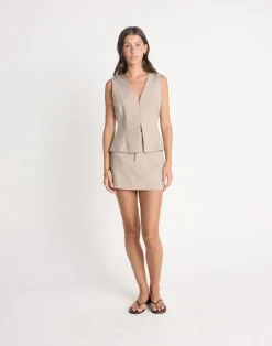 Andie Mini Skirt (Stone)*CHARCOAL CLOTHING New