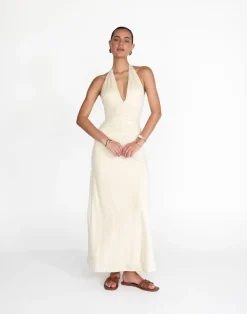 Araminta Maxi Dress (Oat)*CHARCOAL Outlet