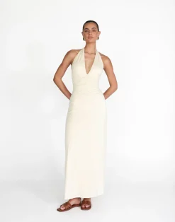 Araminta Maxi Dress (Oat)*CHARCOAL Outlet