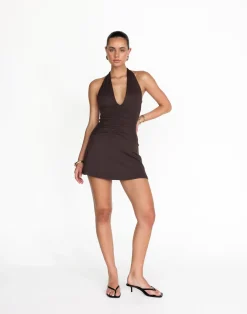 Araminta Mini Dress (Chocolate)*CHARCOAL Best