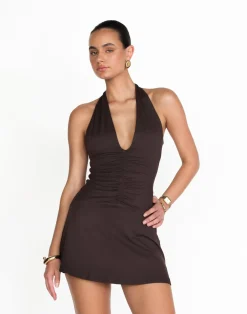Araminta Mini Dress (Chocolate)*CHARCOAL Best