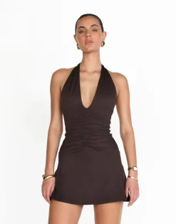Araminta Mini Dress (Chocolate)*CHARCOAL Online
