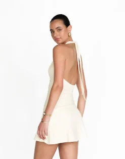 Araminta Mini Dress (Oat)*CHARCOAL Sale