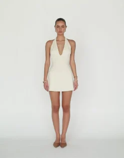 Araminta Mini Dress (Oat)*CHARCOAL Discount