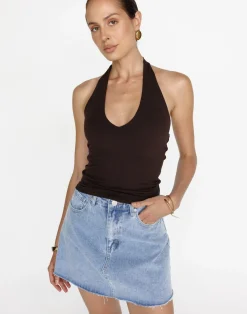 Asher Denim Mini Skirt (Light Vintage)*CHARCOAL Sale