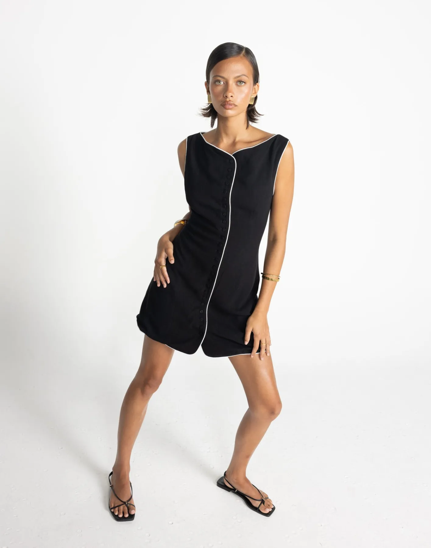 Asta Mini Dress (Black/White)*CHARCOAL Sale