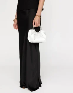 Aurelia Handle Bag (White Satin-Silver Diamante) - By*Billini Fashion